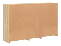 Aparador buffet cómoda armario mueble organizador cocina salón salón con luces LED sonoma 162 x 37 x 100 cm marrón 02_0029940