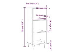 Aparador buffet cómoda armario unidad de almacenamiento organizador cocina salón salón Sonoma 34,5 x 32,5 x 90 cm madera contrachapada marrón 02_0031510