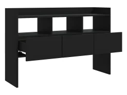 Aparador buffet cómoda armario unidad de almacenamiento organizador cocina salón salón 105 x 30 x 70 cm madera contrachapada negra 02_0035834