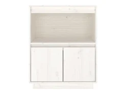 Aparador buffet cómoda armario unidad de almacenamiento organizador cocina salón salón 60 x 34 x 75 cm madera maciza de pino blanco 02_0030350