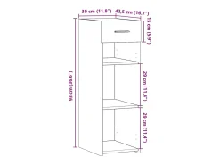Aparador buffet cómoda armario unidad de almacenamiento organizador cocina salón salonsonoma 30 x 42,5 x 93 cm madera contrachapada gris 02_0036292