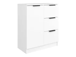Aparador buffet cómoda armario mueble organizador cocina salón salón juego de 2 60 x 30 x 70 cm blanco madera contrachapada 02_0036669