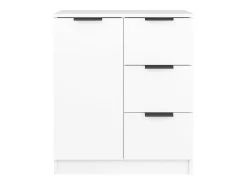 Aparador buffet cómoda armario mueble organizador cocina salón salón juego de 2 60 x 30 x 70 cm blanco madera contrachapada 02_0036669