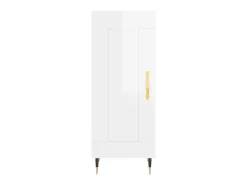 Aparador buffet cómoda armario mueble organizador cocina salón brillante 34,5 x 34 x 90 cm madera contrachapada blanco 02_0030591