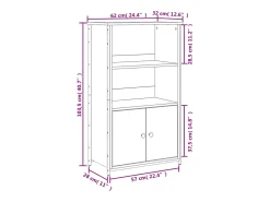 Aparador buffet cómoda armario mueble organizador cocina salón salón alto 62 x 32 x 103,5 cm madera contrachapada negro 02_0034950
