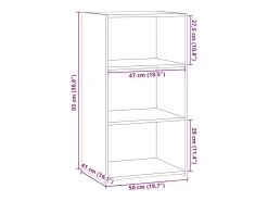 Aparador buffet cómoda armario unidad de almacenamiento organizador cocina salón salón 50 x 41 x 93 cm madera contrachapada gris 02_0031944