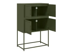 Aparador buffet cómoda armario mueble organizador cocina salón salón oliva 68,5 x 38,5 x 107 cm verde acero 02_0036586