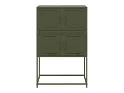 Aparador buffet cómoda armario mueble organizador cocina salón salón oliva 68,5 x 38,5 x 107 cm verde acero 02_0036586