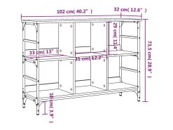 Aparador buffet cómoda armario unidad de almacenamiento organizador cocina salón salón Sonoma 102 x 32 x 73,5 cm madera contrachapada marrón 02_0031478