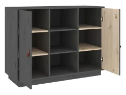 Aparador buffet cómoda armario mueble organizador cocina salón salón 100 x 40 x 75 cm madera maciza de pino gris 02_0031767