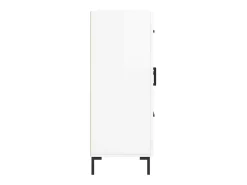 Aparador buffet cómoda armario mueble organizador cocina salón brillante 69,5 x 34 x 90 cm madera contrachapada blanco 02_0030694