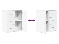 Aparador buffet cómoda armario mueble organizador cocina salón salón juego de 2 60 x 31 x 70 cm blanco madera contrachapada 02_0036675