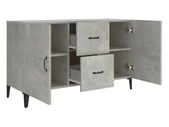 Aparador buffet cómoda armario unidad de almacenamiento organizador cocina salón salón 100 x 36 x 60 cm madera contrachapada gris 02_0031826