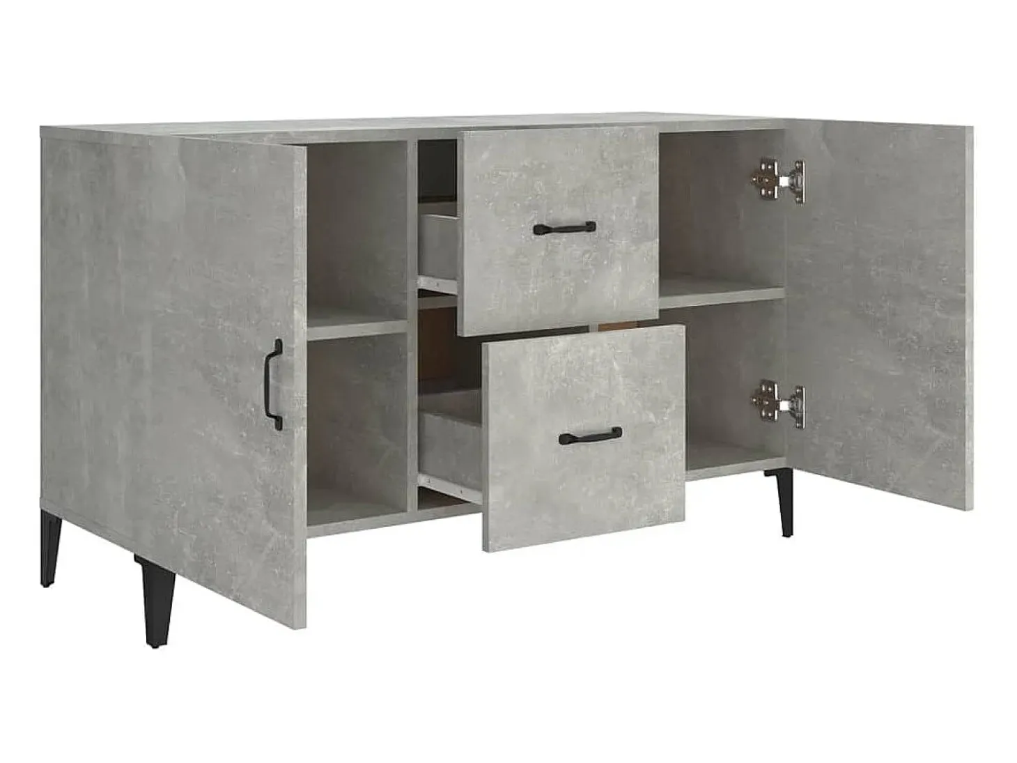 Aparador buffet cómoda armario unidad de almacenamiento organizador cocina salón salón 100 x 36 x 60 cm madera contrachapada gris 02_0031826