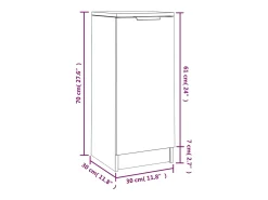 Aparador buffet cómoda armario mueble organizador cocina salón salón juego de 2 30 x 30 x 70 cm madera contrachapada gris 02_0036841