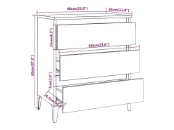 Aparador buffet cómoda armario unidad de almacenamiento organizador cocina salón salón 60 x 35 x 69 cm madera contrachapada marrón 02_0030974