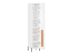Aparador buffet cómoda armario mueble organizador cocina salón salón alto 34,5 x 34 x 180 cm madera contrachapada blanco 02_0032417
