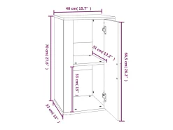 Aparador buffet cómoda armario unidad de almacenamiento organizador cocina salón salón 40 x 33 x 70 cm madera contrachapada marrón 02_0030933