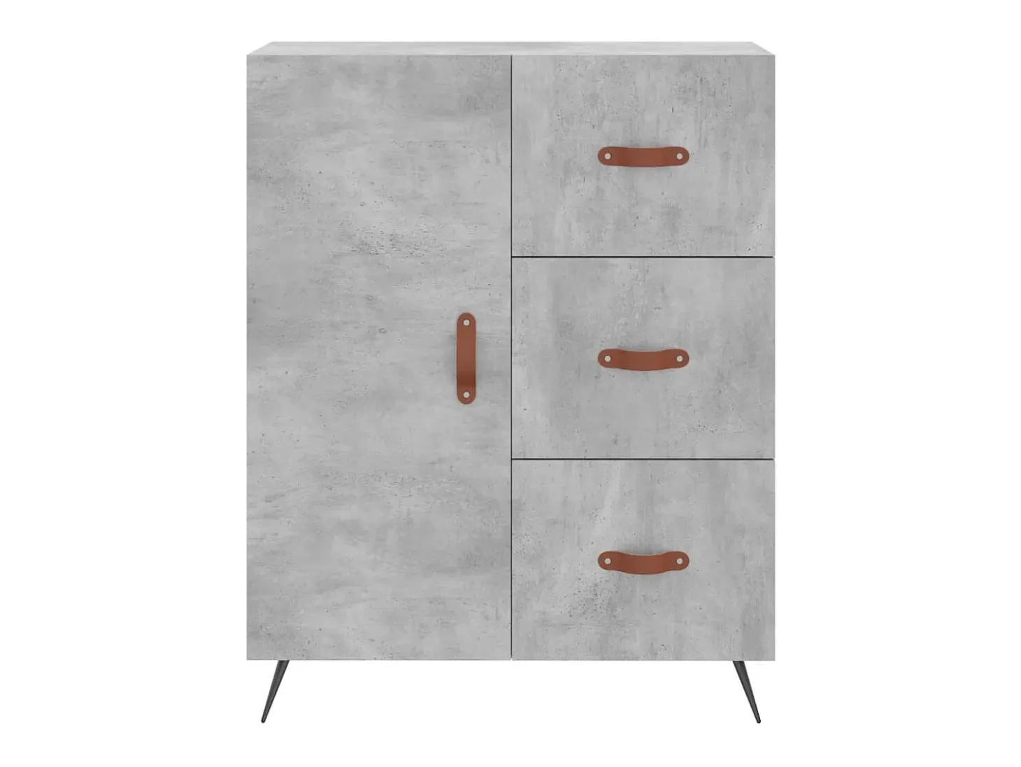 Aparador buffet cómoda armario mueble organizador cocina salón salón alto 69,5 x 34 x 180 cm madera contrachapada gris 02_0034486
