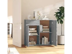 Aparador buffet cómoda armario unidad de almacenamiento organizador cocina salón salonsonoma 80 x 36 x 75 cm madera contrachapada gris 02_0036537