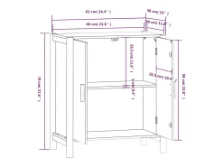 Aparador buffet cómoda armario unidad de almacenamiento organizador cocina salón salón 62 x 38 x 70 cm madera contrachapada negra 02_0036006