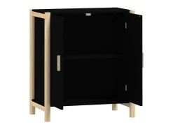 Aparador buffet cómoda armario unidad de almacenamiento organizador cocina salón salón 62 x 38 x 70 cm madera contrachapada negra 02_0036006