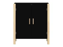 Aparador buffet cómoda armario unidad de almacenamiento organizador cocina salón salón 62 x 38 x 70 cm madera contrachapada negra 02_0036006