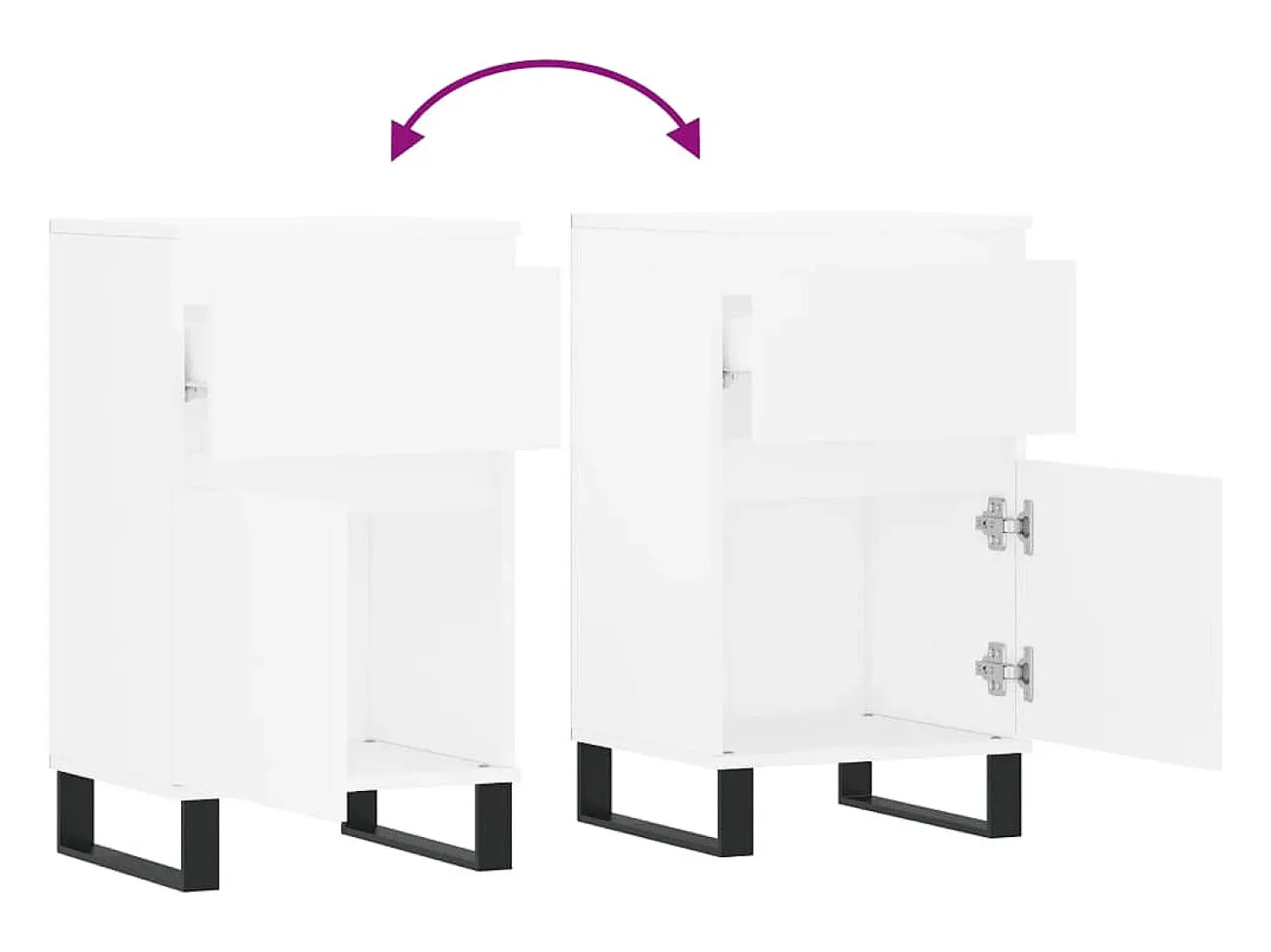 Aparador buffet cómoda armario mueble organizador cocina salón salón juego de 2 40 x 35 x 70 cm blanco madera contrachapada 02_0036661