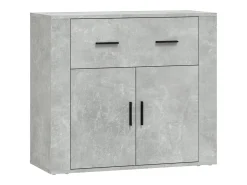 Aparador buffet cómoda gabinete unidad de almacenamiento organizador cocina salón sala de estar 3 piezas madera contrachapada gris 02_0037124