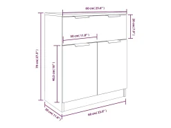 Aparador buffet cómoda gabinete unidad de almacenamiento organizador cocina sala de estar sala de estar 3 piezas madera contrachapada gris 02_0037125