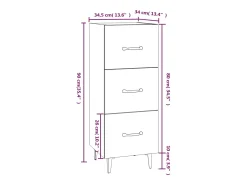 Aparador buffet cómoda mueble mueble de almacenaje organizador cocina salón salón 34,5 x 34 x 90 cm madera contrachapada marrón 02_0030892
