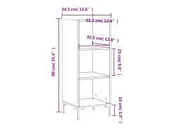 Aparador buffet cómoda mueble almacenaje organizador cocina salón salón Sonoma 34,5 x 32,5 x 90 cm madera contrachapada marrón 02_0031506