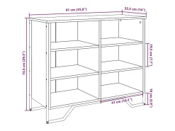 Aparador buffet cómoda mueble mueble de almacenaje organizador cocina salón salón 91 x 35,5 x 74,5 cm madera contrachapada negra 02_0036156
