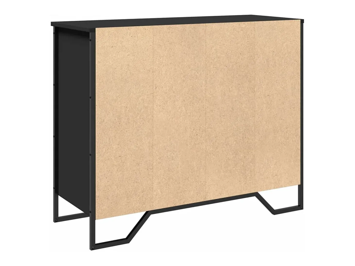 Aparador buffet cómoda mueble mueble de almacenaje organizador cocina salón salón 91 x 35,5 x 74,5 cm madera contrachapada negra 02_0036156