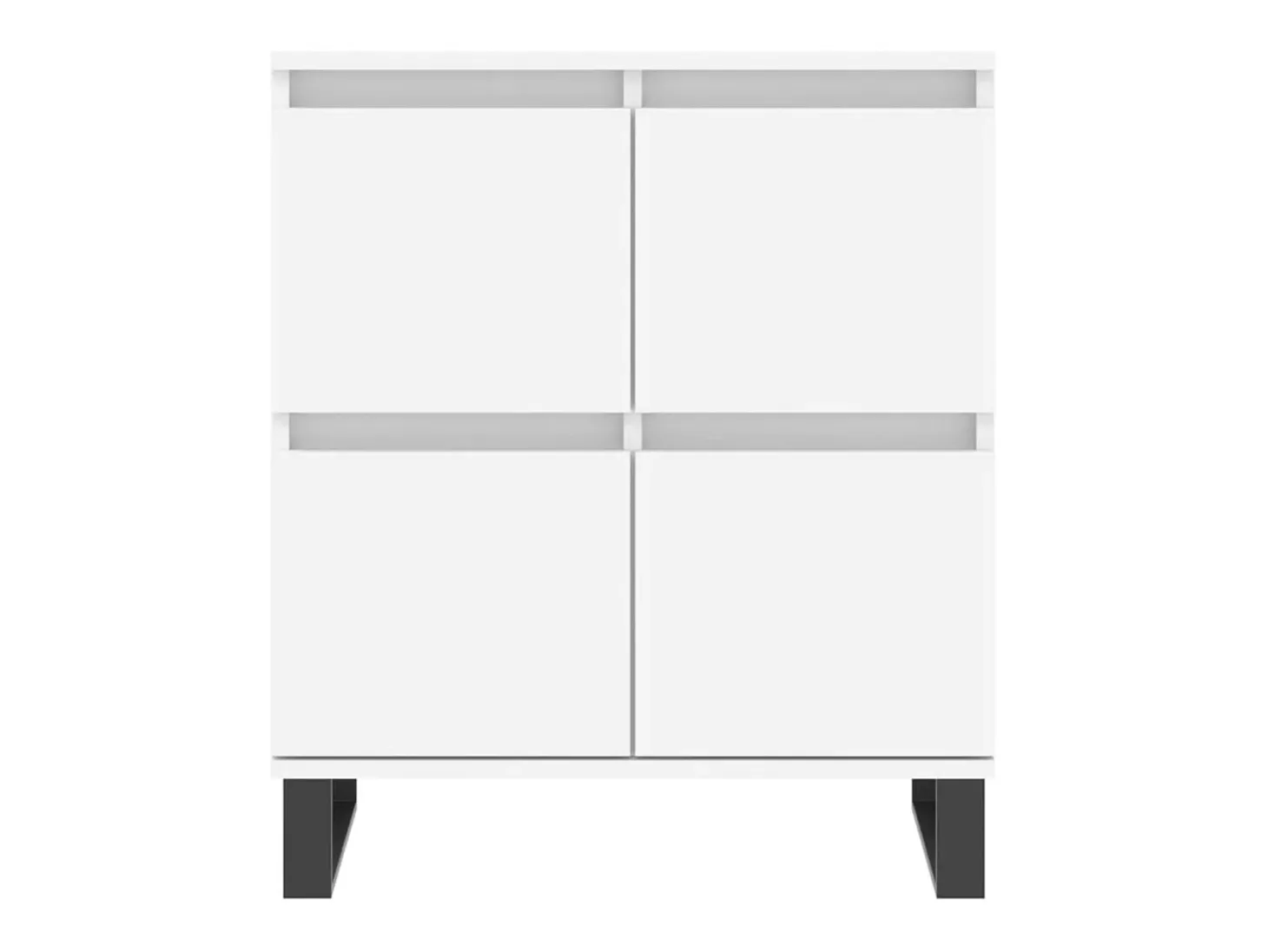 Aparador buffet cómoda mueble almacenaje organizador cocina salón salón juego de 2 madera contrachapada blanca 02_0036688