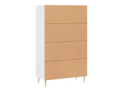 Aparador buffet cómoda mueble mueble de almacenamiento organizador cocina salón salón alto 69,5 x 31 x 115 cm madera contrachapada blanco 02_0032498