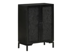 Aparador buffet cómoda mueble almacenaje organizador cocina salón salón 55 x 30 x 77 cm madera maciza de mango y hierro negro 02_0035952