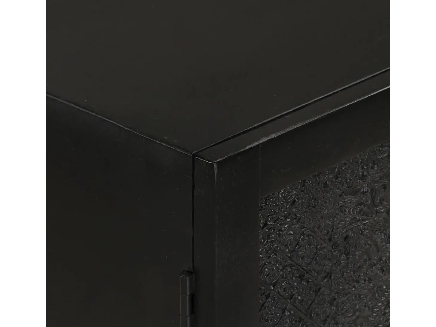 Aparador buffet cómoda mueble almacenaje organizador cocina salón salón 55 x 30 x 77 cm madera maciza de mango y hierro negro 02_0035952