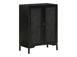 Aparador buffet cómoda mueble almacenaje organizador cocina salón salón 55 x 30 x 77 cm madera maciza de mango y hierro negro 02_0035952