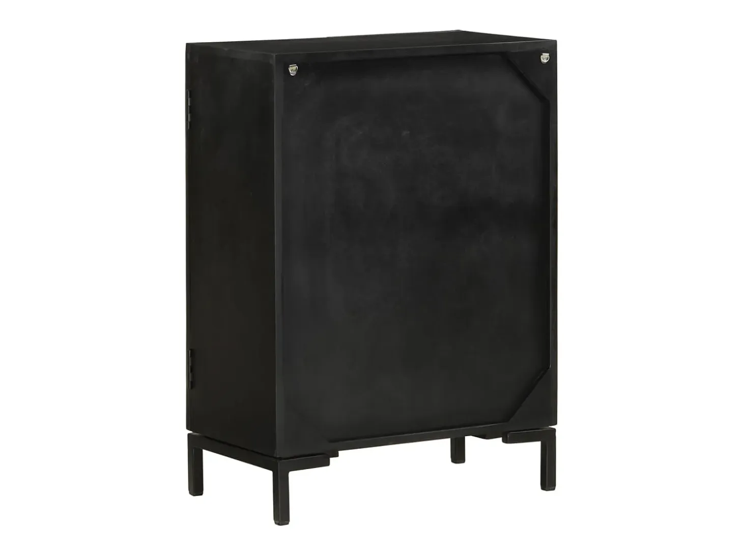 Aparador buffet cómoda mueble almacenaje organizador cocina salón salón 55 x 30 x 77 cm madera maciza de mango y hierro negro 02_0035952