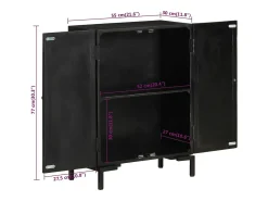 Aparador buffet cómoda mueble almacenaje organizador cocina salón salón 55 x 30 x 77 cm madera maciza de mango y hierro negro 02_0035952
