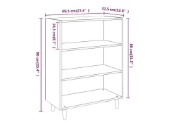 Aparador buffet cómoda mueble mueble de almacenaje organizador cocina salón salón 69,5 x 32,5 x 90 cm madera contrachapada gris 02_0032003