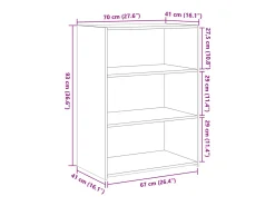 Aparador buffet cómoda mueble almacenaje organizador cocina salón salón 70 x 41 x 93 cm madera contrachapada marrón 02_0031413