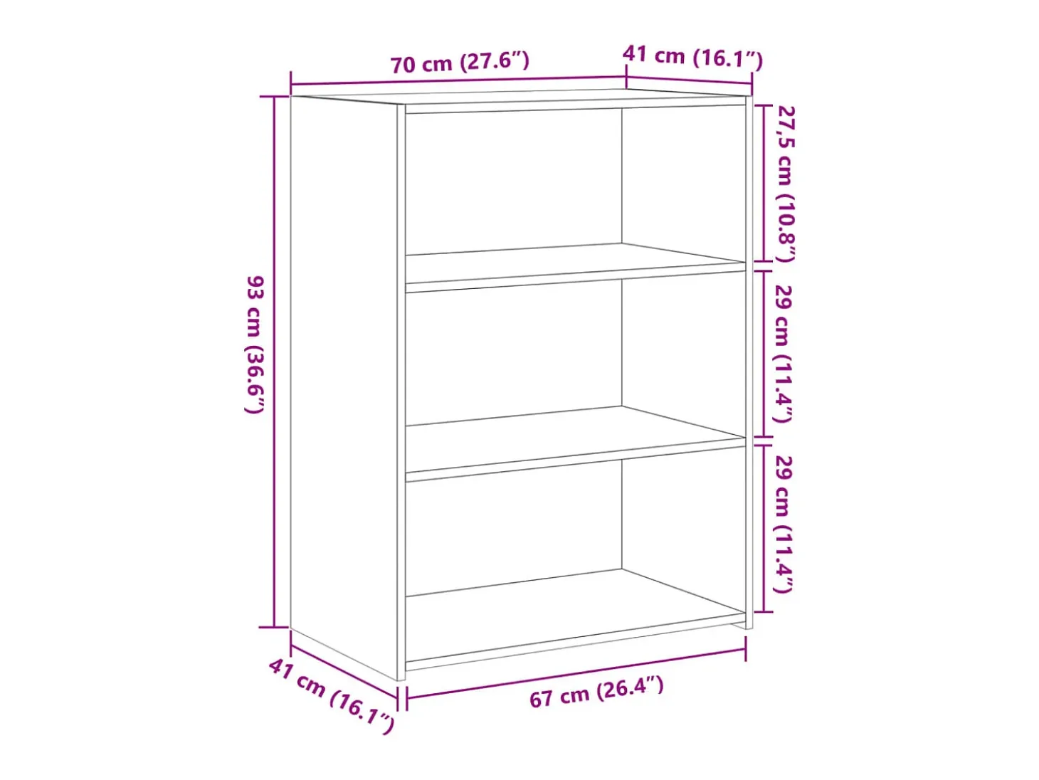 Aparador buffet cómoda mueble almacenaje organizador cocina salón salón 70 x 41 x 93 cm madera contrachapada marrón 02_0031413