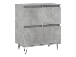 Aparador buffet cómoda mueble almacenaje organizador cocina salón salón juego de 2 madera contrachapada gris 02_0036876