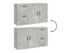 Aparador buffet cómoda mueble mueble de almacenaje organizador cocina salón salón 100 x 33 x 59,5 cm madera contrachapada gris 02_0031821