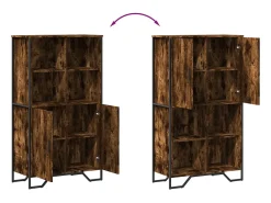 Aparador buffet cómoda mueble mueble de almacenaje organizador cocina salón salón alto 79,5 x 35,5 x 137,5 cm madera contrachapada marrón 02_0033560