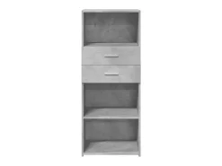Aparador buffet cómoda mueble mueble de almacenamiento organizador cocina salón salón alto 50 x 42,5 x 124 cm madera contrachapada gris 02_0034448
