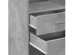 Aparador buffet cómoda mueble mueble de almacenamiento organizador cocina salón salón alto 50 x 42,5 x 124 cm madera contrachapada gris 02_0034448