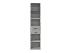 Aparador buffet cómoda mueble mueble de almacenamiento organizador cocina salón salón alto 40 x 42,5 x 185 cm madera contrachapada gris 02_0034440